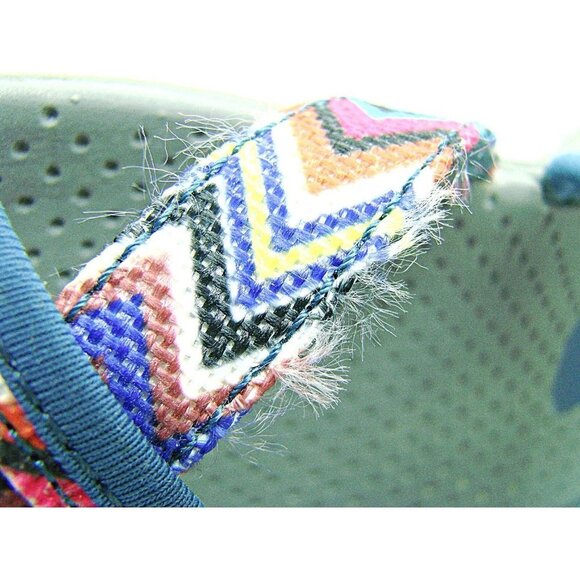 Skechers Womens Navy Blue Reggae Zig Swag Multicolor Strap Flip Flop Sandal Sz 7 - Picture 10 of 11